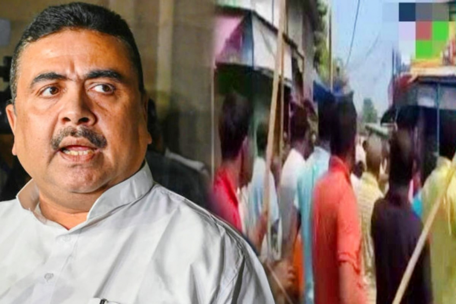 Shoes thrown in scuffle! After Cooch Behar, Shuvendu also accused of attack in Barasat