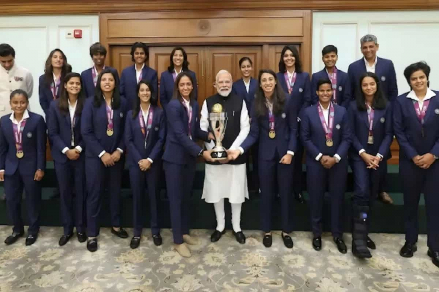 The Indian Women's Cricket Team met the Prime Minister in Delhi on Wednesday after winning the World Cup.