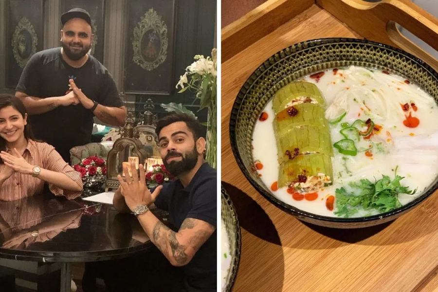 Wedding anniversary dinner! Cook struggles to feed 'snake' to Virat-Anushka