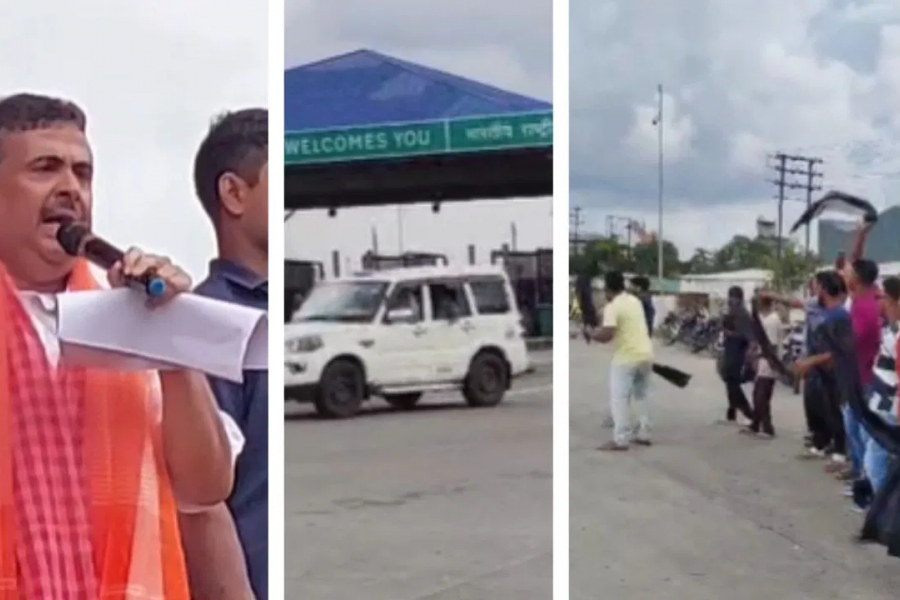Some people showing black flag to BJP Leader Suvendu Adhikari