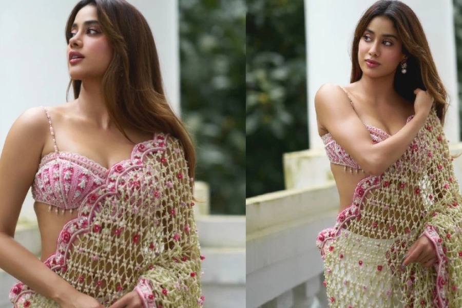 When Janhvi Kapoor looked stunning in a floral saree, fans remembered Sridevi, see photos here