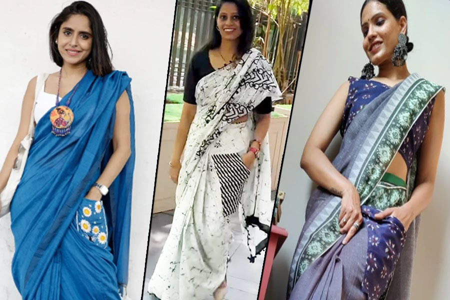 Pockets in sarees too! You can make them at home before Puja, here are some tips