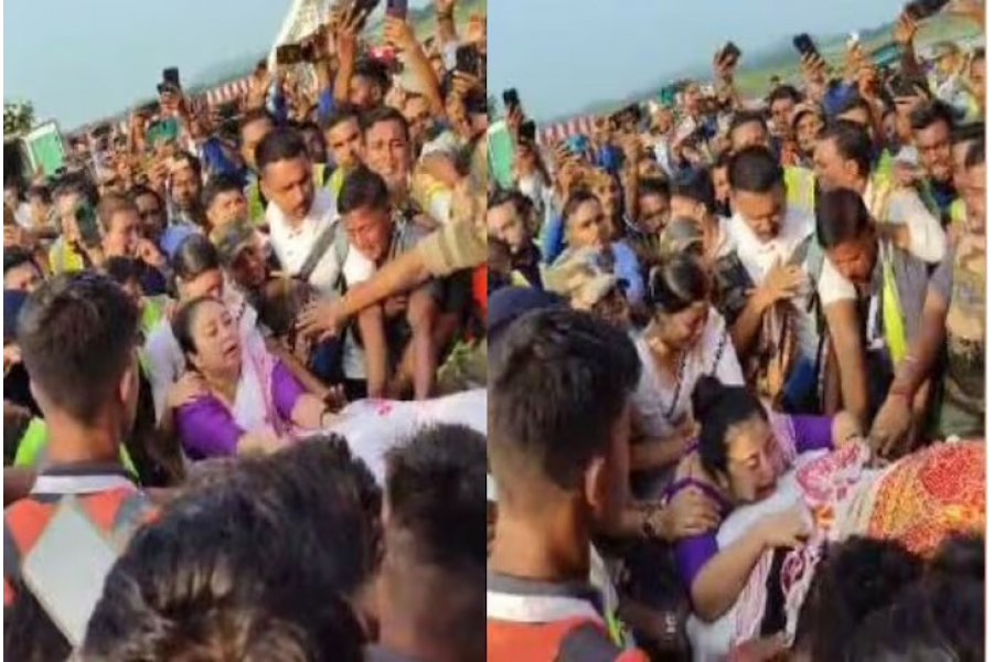 An emotional scene unfolded at Guwahati airport on Sunday after the body of popular Assamese singer Zubin Garg arrived at the airport.