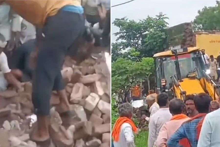 In Rajasthan, the school's roof collapsed due to continuous heavy rainfall.