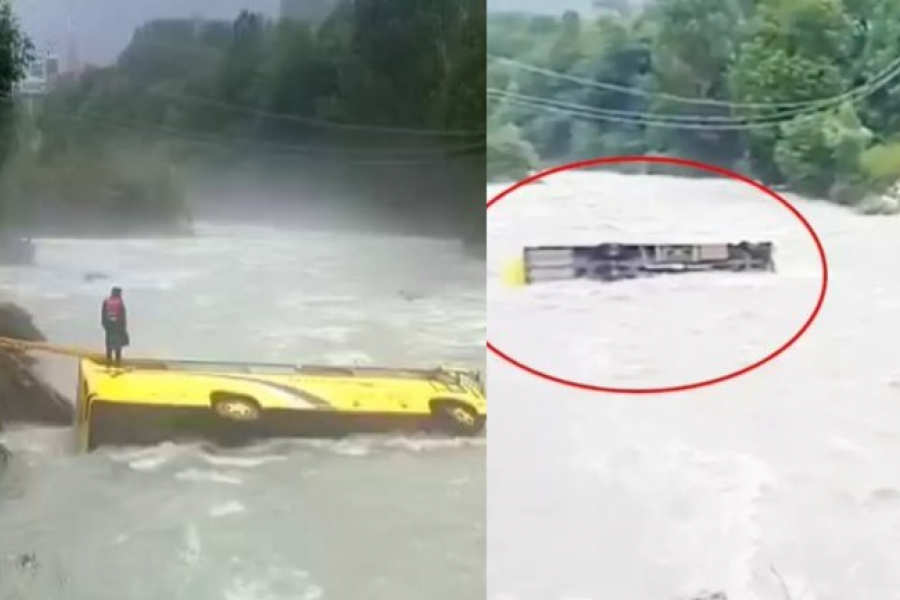 Major accident in Ganderbal, Jammu and Kashmir, a bus full of soldiers fell into the Sindh river